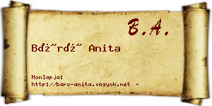Báró Anita névjegykártya